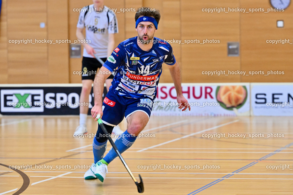 FBK Loka vs. VSV Unihockey | #14 Michael Klemm VSV Unihockey, FBK Loka vs. VSV Unihockey, FBK Loka vs. VSV Unihockey am 23.03.2025 in Villach (Ballspielhalle St. Martin), Austria, (Photo by Bernd Stefan)