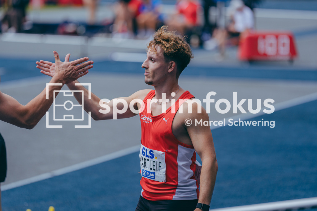 Deutsche Meisterschaften der Frauen und Männer 2026 | Nils Hartleif, LG Brillux Münster, 4x100-Meter-Staffel, Deutsche Meisterschaften der Frauen und Männer 2026, Lohrheidestadion Bochum-Wattenscheid, 26.07.2026. Foto: Marcel Schwering / sportimfokus - Realisiert mit Pictrs.com