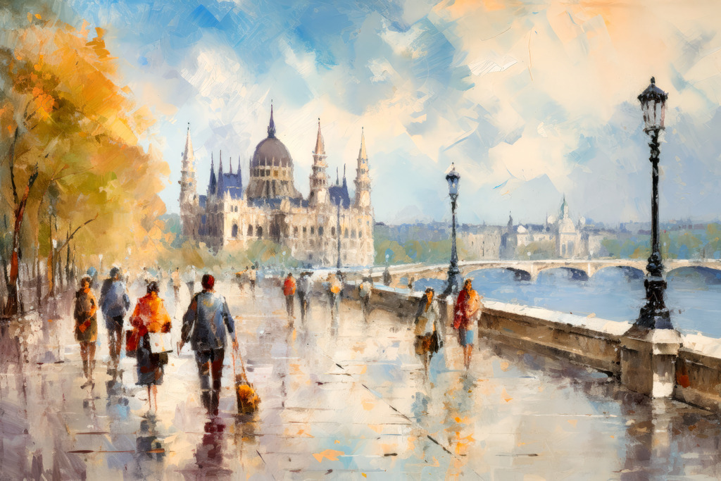 2307141 - Budapest | Bestellen Sie dieses digitale Budapest-Gemälde als Kunstdruck auf Leinwand, Acrylglas, Alu-Dibond, Akustikbild oder als Poster.