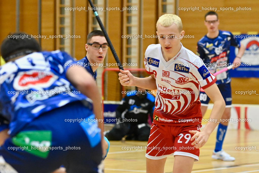 VSV Unihockey vs. KAC Floorball 4.2.2023 | #59 Nino Forelli, #29 Sebastian Flaschberger, 