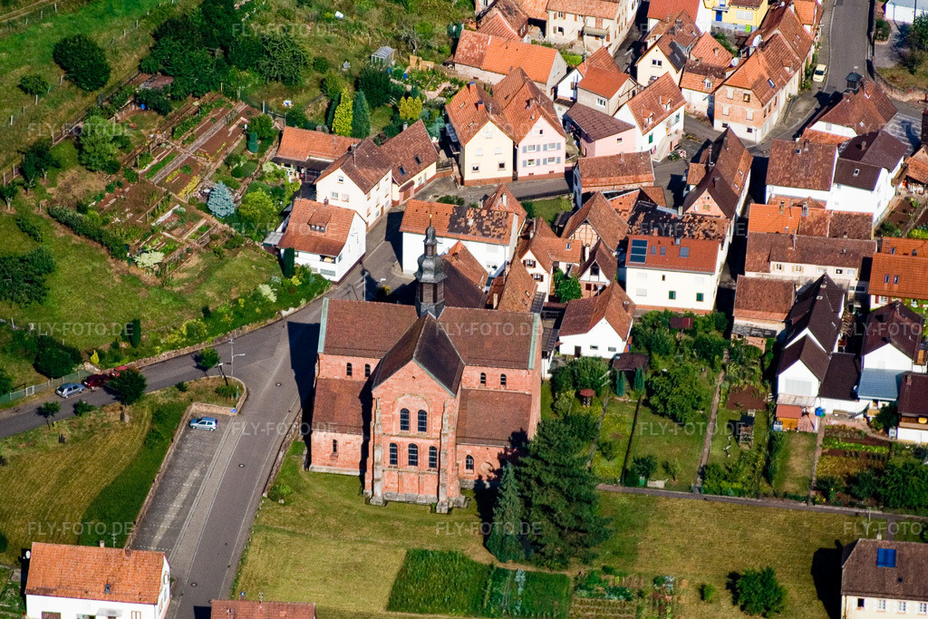 Luftbild: der Klosterkirche Eußertal im Dorfkern in Eußerthal im Bundesland Rheinland-Pfalz in Deutschland. Foto: IMG_12103.jpg vom 31.07.2008 durch Werner Riehm/FLY-FOTO.de