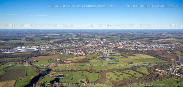 Werne230204672 | Luftbild, Ortsansicht mit Fernsicht, Fluss Lippe und Lippeaue mit Wasserflächen, Werne, Ruhrgebiet, Nordrhein-Westfalen, Deutschland