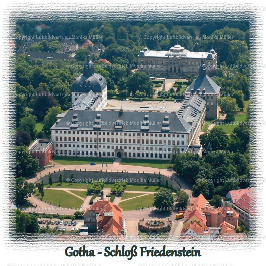 Schloß Friedenstein- Rahmen Leinenstruktur | luftbildarchiv-mueller - Realisiert mit Pictrs.com