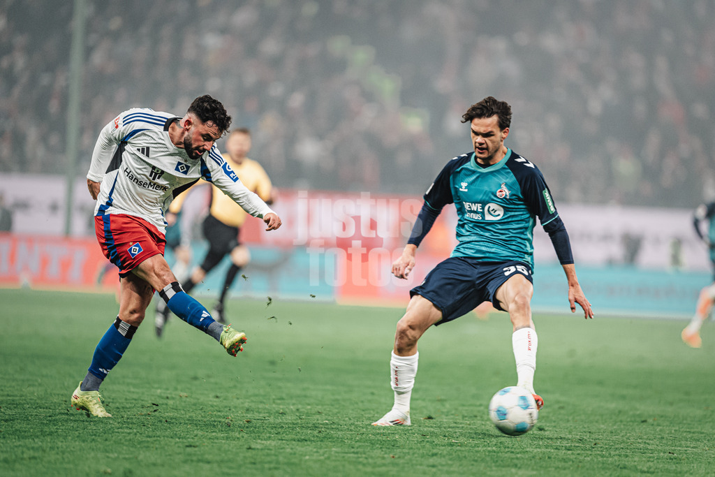 Fußball | Männer | Saison 2024/2025 | 2. Fußball-Bundesliga | 18. Spieltag | Hamburger SV vs. 1. FC Köln | 18.01.2025 | Marco Richter (#20, HSV) beim Schuss