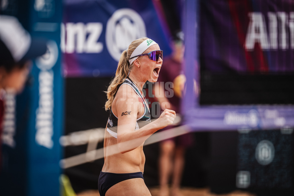 Beachvolleyball | Frauen | Allianz German Beach Tour 2025 | Tourstop München | 04.07.2025 | Anna Behlen jubelt