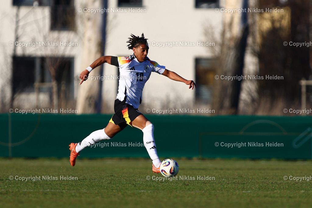 NH_DeutschlandU19_SlowenienU19_UEFAQualifikationsturnier_19032025 | #18 Melvin Onos (Deutschland U19)Fußball I Junioren I UEFA-U19-Europameisterschaft I Saison 2024-2025 I Qualifikationsturnier I Deutschland U19 - Slowenien U19 I 19.03.2025 I Drömlingstadion