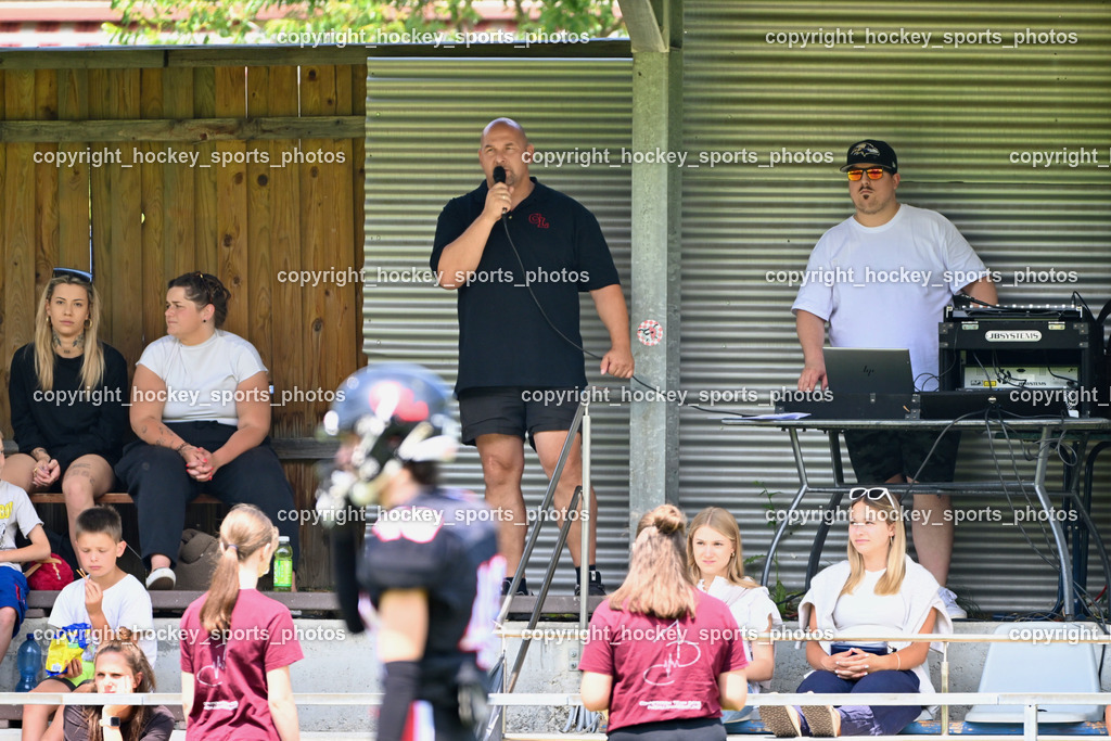 Carinthian Lions vs. Cineplexx Blue Devils | Platzsprecher Corinthian Lions, Carinthian Lions vs. Cineplexx Blue Devils, Carinthian Lions vs. Cineplexx Blue Devils am 09.06.2025 in Klagenfurt (ASV Sportplatz), Austria, (Photo by Bernd Stefan)