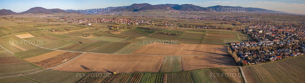 Luftbild: Felder zwischen Landau W und Arzheim im Ortsteil Wollmesheim in Landau im Bundesland Rheinland-Pfalz in Deutschland. Foto: IMG_63174-Bearbeitet.jpg vom 20.03.2014 durch Werner Riehm/FLY-FOTO.deAuflösung des Originals: 11218 x 3068 px