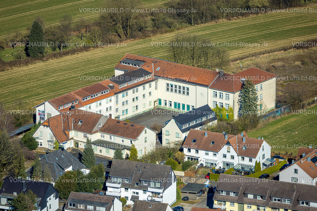 Hagen250302281 | Luftbild, ehemaliges Gymnasium Garenfeld, geplanter Umbau, Dorfstraße, Boele, Hagen, Ruhrgebiet, Nordrhein-Westfalen, Deutschland