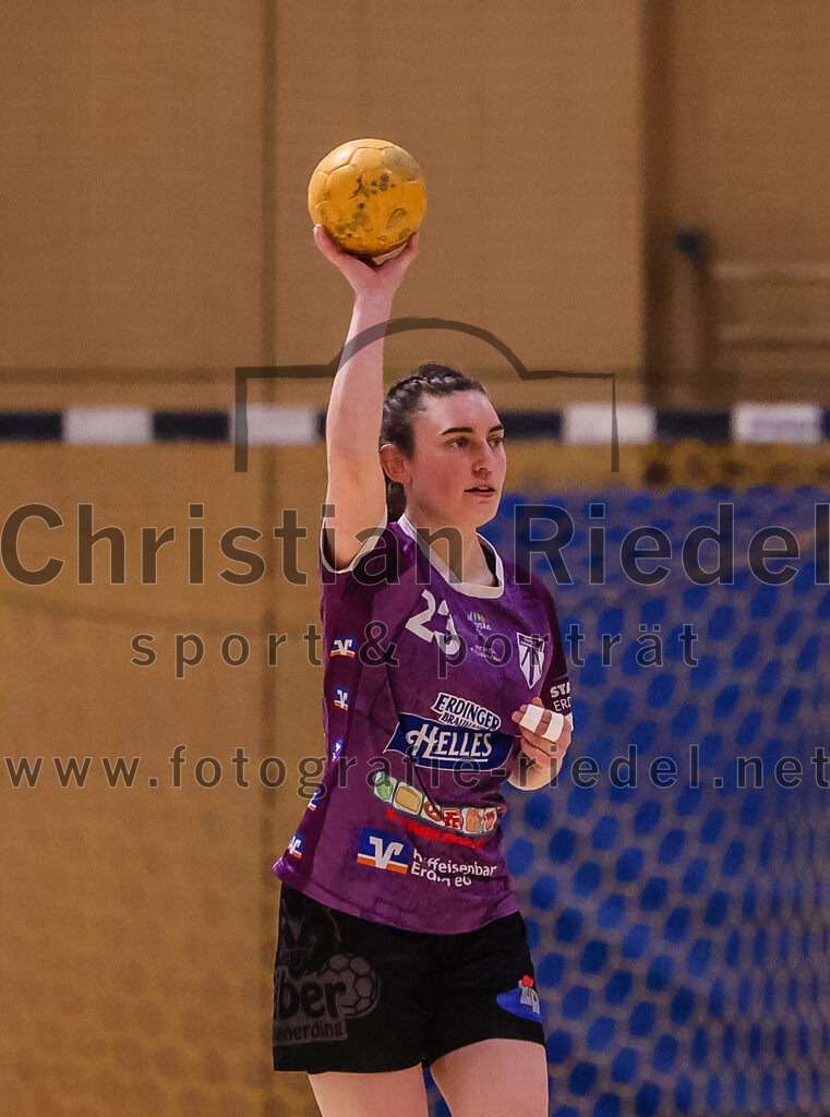 2025-02-15_027_SpVgg_Altenerding_gegen_MTV_Pfaffenhofen | Erding, Deutschland, 15.02.2025:Handball, Bezirksoberliga Frauen Altbayern 2024 / 2024, 14. Spieltag, SpVgg Altenerding gegen MTV Pfaffenhofen, Endergebnis: 27:23Katharina Künstner (SpVgg Altenerding, #23)Foto: Christian Riedel / fotografie-riedel.net