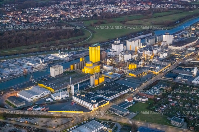 Hamm230102860 | Luftbild, Hafen und Datteln-Hamm-Kanal, Brökelmann Ölmühle, Nachtaufnahme, Nachtflug, Stadtbezirk Herringen, Hamm, Ruhrgebiet, Nordrhein-Westfalen, Deutschland