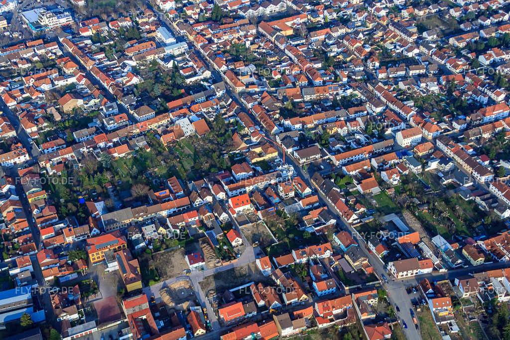 Ortsansicht von Westen | Luftbild: Ortsansicht von Westen in Ketsch im Bundesland Baden-Württemberg in Deutschland. Foto: IMG_25312.jpg vom 23.03.2010 durch Werner Riehm/FLY-FOTO.de - Realisiert mit Pictrs.com