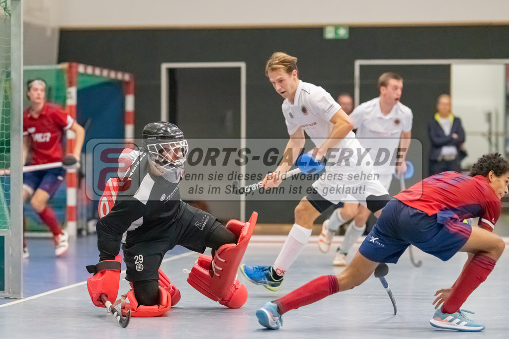 HK_20230107_102311 | 1. Bundesliga ( Halle ) Herren Düsseldorfer HC -  Crefelder HTC am 7.1.2023 Düsseldorfer HC, Düsseldorf , Joshua Onyekwue Nnaji Torwart ( Crefelder HTC #29 )
