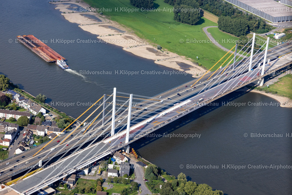 Luftbildaufnahme Duisburg 47198_ Rheinbrücke Neuenkamp 439A5292 | Luftbildfotografie und Luftbildfotograf Hermann Klöpper - Realisiert mit Pictrs.com
