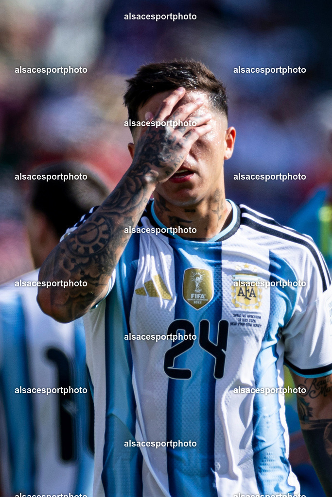 FOOTBALL : Argentine vs Espagne – Finale de la Coupe du Monde FIFA 2026. New York New Jersey Stadium, East Rutherford, New Jersey, États-Unis. 19/07/2026. | Enzo Fernández #24 (Argentine) reçoit un carton rouge
