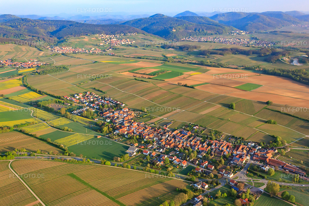 Luftbild: Doransicht von Südosten in Niederhorbach im Bundesland Rheinland-Pfalz in Deutschland. Foto: IMG_39616.jpg vom 16.04.2011 durch Werner Riehm/FLY-FOTO.de