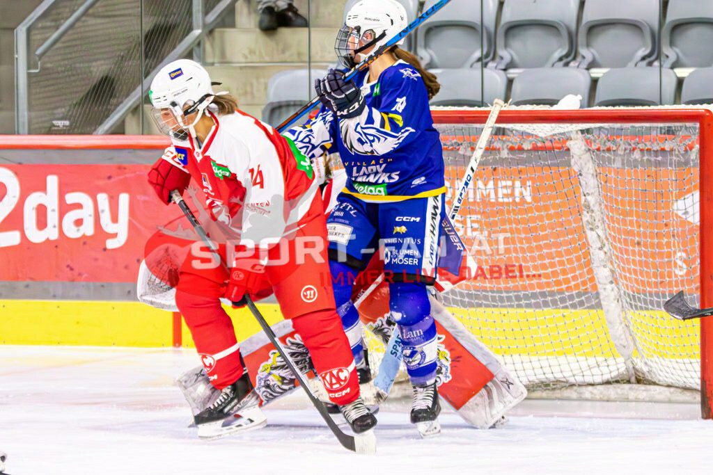 Eishockey DEBL 2023/24 | Eishockey DEBL 2023/24, KAC Frauen - Villach Lady Hawks am 27.09.2023 in Klagenfurt (Heidi Horten Arena), Austria, (Photo by Ernst Krawagner sport-fan.at) - Realisiert mit Pictrs.com