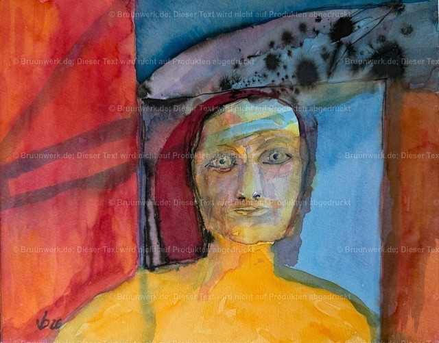 "Sabine" | Aquarell über Tusche auf 640 g/ qm Hahnemühle- Bütten, 28x35 mm - Realisiert mit Pictrs.com
