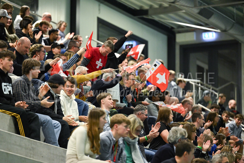 Switzerland U19 vs Finland U19 - 3. February 2024 | Switzerland U19 vs Finland U19
U19 Men International Matches in Switzerland
GoEasy Arena, Siggenthal Station
Supporters of Team Switzerland.
Credit: Markus Aeschimann | <a href="https://www.markus-aeschimann.ch">Sportfotografie Markus Aeschimann</a> | <a href="https://www.instagram.com/sportfotografie.aeschimann">@sportfotografie.aeschimann</a> - Realisiert mit Pictrs.com