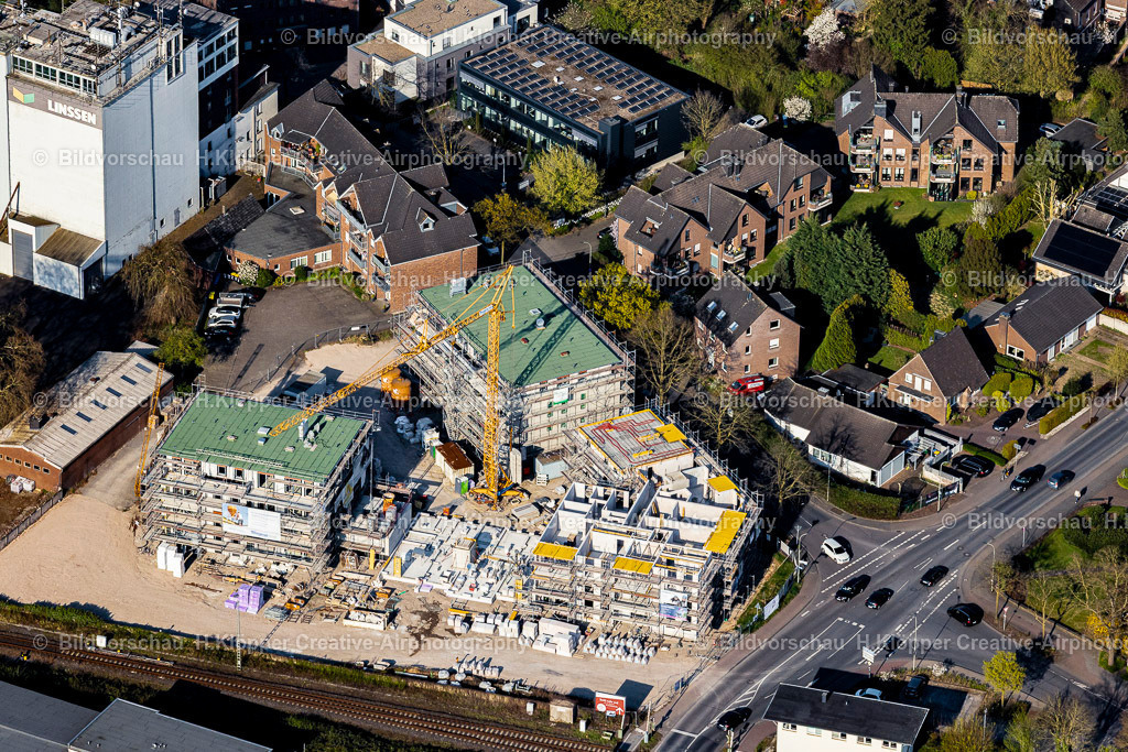 Luftbilder Geldern-9266 | Luftbild Baustelle zum Neubau eines Stadthauses in Geldern - Realisiert mit Pictrs.com