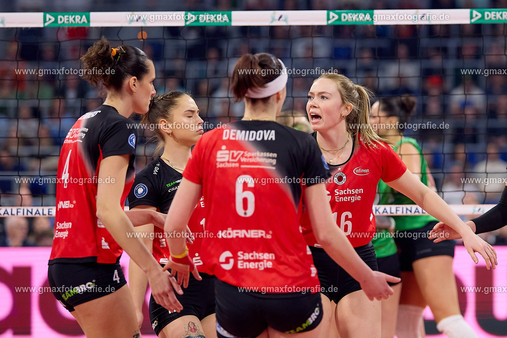 GER, Dresdner SC - USC Muenster, Volleyball, DVV-Pokalfinale Frauen 2025, 02.03.25 | GER, Dresdner SC - USC Muenster, Volleyball, DVV-Pokalfinale Frauen 2025, 02.03.25Foto: Gerald Oelze-de Stoppany