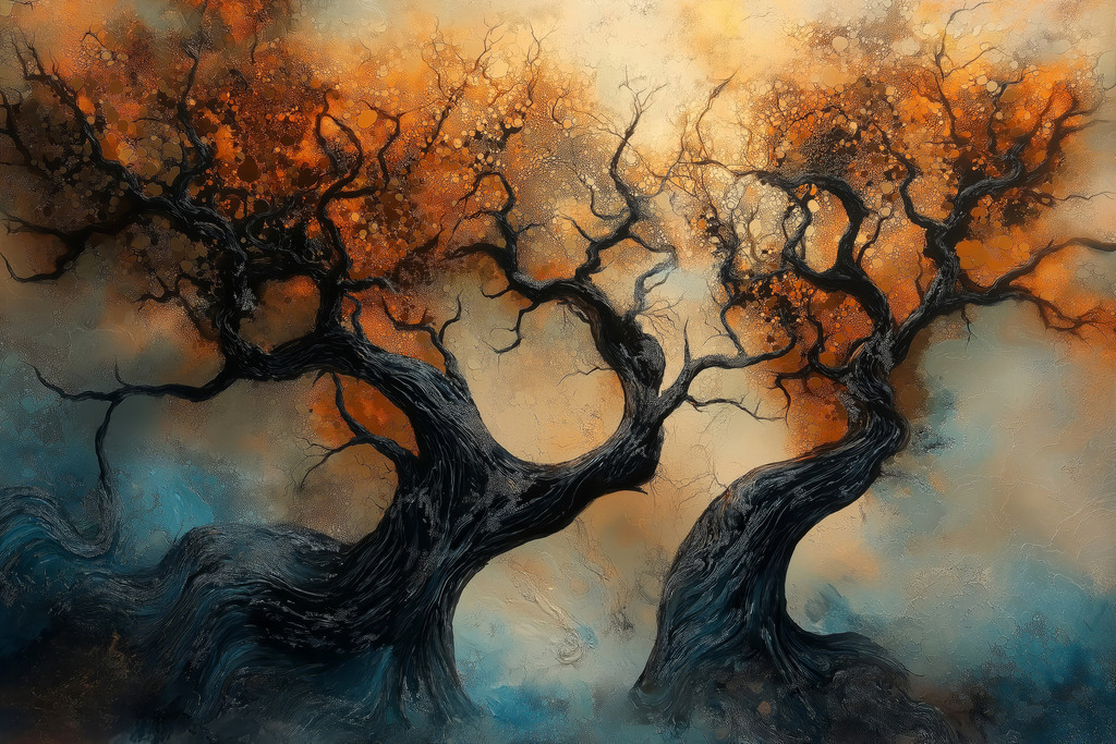 2501017 - Bäume des Lebens | Mystische Bäume im Stil eines Gemäldes.