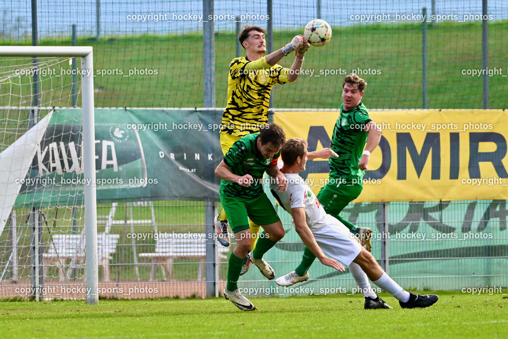 SC Landskron vs. Rapid Lienz | #22 Alexander Jürgen Pöschl SC Landskron, #8 Philipp Gatti SC Landskron, #2 Martin Wibmer Rapid Lienz, #21 Fabio Gödel SC Landskron, SC Landskron vs. Rapid Lienz, SC Landskron vs. Rapid Lienz am 22.09.2024 in Villach (Sportanlage Landskron), Austria, (Photo by Bernd Stefan)