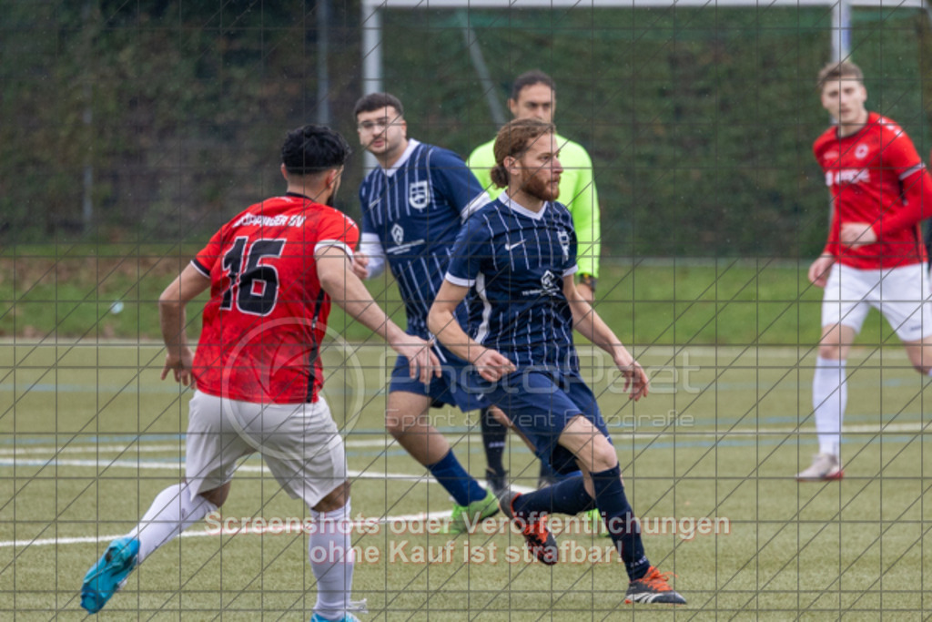 20251109_124058_0087 | #,1.Göppinger SV II (rot) vs. TV Jahn Göppingen II (blau), Fussball, Kreisliga B8, Bezirk Neckar/Fils, 12. Spieltag, Saison 2025/2026, Kunstrasenplatz Süd, Hohenstaufenstraße 116, 73033 Göppingen, 09.11.2025 - 12:30 Uhr,Foto: PhotoPeet-Sportfotografie/Peter Harich