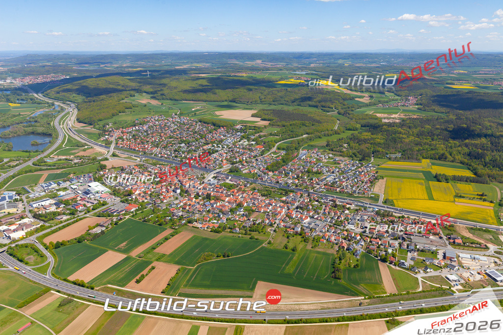 Das Luftbild der Stadt Breitengüßbach wurde 2019 vom Flugzeug heraus erstellt (keine Drohne) Aufnahmehöhe ca.400 Meter- hohe Auflösung- beste Druck-Qualität garantiert!