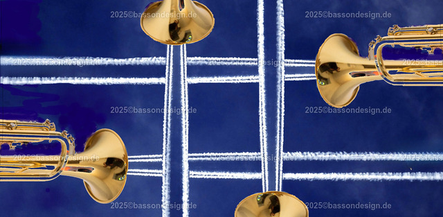 Kondensquadrat aus Trompeten | Trompeten ziehen quadratische Kondenslinien - Realisiert mit Pictrs.com