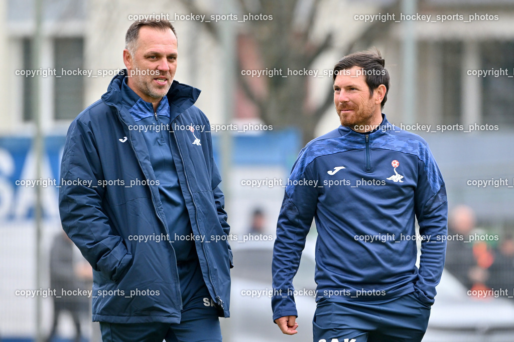 SAK vs. VST Völkermarkt | Headcoach SAK Goran Jolic, Asisstentcoach SAK Simon Sadnek, SAK vs. VST Völkermarkt, SAK vs. VST Völkermarkt am 21.03.2026 in Klagenfurt (Sportpark Welzenegg), Austria, (Photo by Bernd Stefan)
