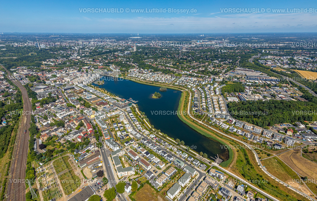 Dortmund220705073 | Luftbild, Phoenix-See, Wohnhäuser um den See, Hörde, Dortmund, Ruhrgebiet, Nordrhein-Westfalen, Deutschland