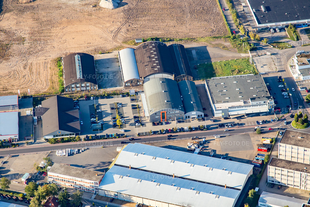 Luftbild: Bäcker Görtz in Brühl im Bundesland Baden-Württemberg in Deutschland. Foto: IMG_072989.jpg vom 23.09.2014 durch Werner Riehm/FLY-FOTO.de
