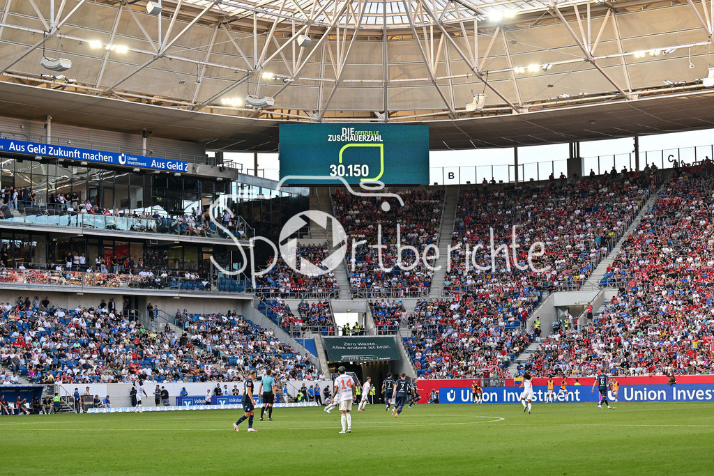 TSG 1899 Hoffenheim - FC Bayern München | Die offizielle Zuschauerzahl in der PreZero Arena an diesem Samstag Nachmittag / Symbolbild / Ausverkauft, Bundesliga: TSG 1899 Hoffenheim - FC Bayern München; PreZero-Arena am 20.09.2025 / DFL REGULATIONS PROHIBIT ANY USE OF PHOTOGRAPHS AS IMAGE SEQUENCES AND/OR QUASI-VIDEO