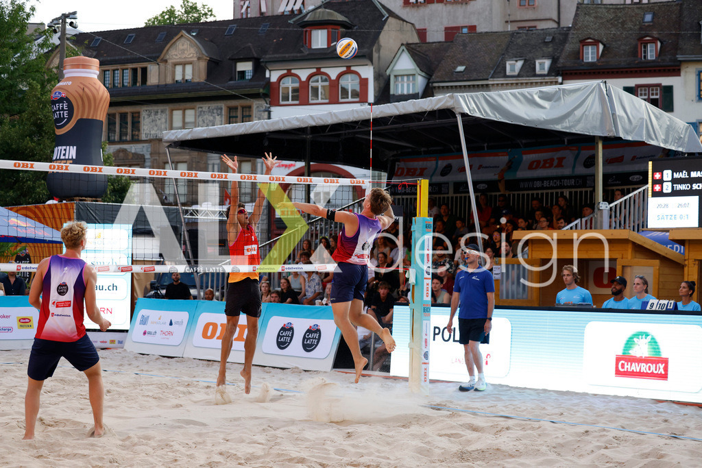 Obi BeachTour 2026 - Basel | BASEL, SWITZERLAND - JULY 18: FLORIAN BREER (SUI) during the Obi BeachTour 2026 match between MASSEREY / SCHNEGG (SUI) and BREER / KÄLIN (SUI) at Barfüsserplatz on July 18, 2026 in Basel, Switzerland. - Realisiert mit Pictrs.com