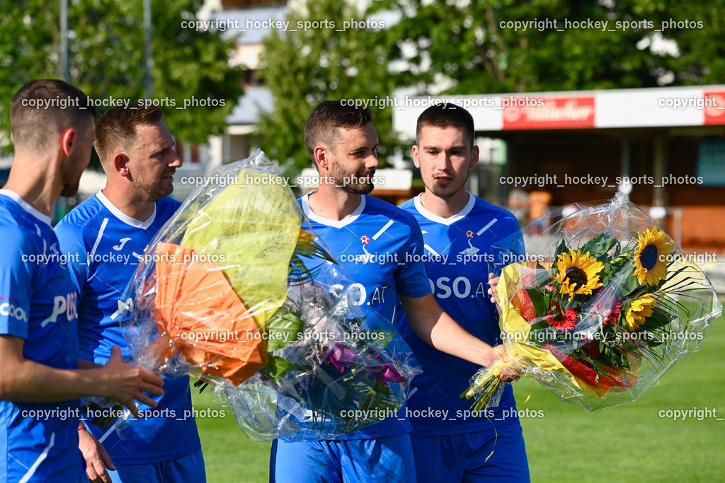 SAK vs. SV Dellach Gail 17.6.2023 | #22 Darijo Biscan, #17 Patrick Lausegger, #23 Marko Mitrovic, Verabschiedung, Ehrung, Karriere Ende