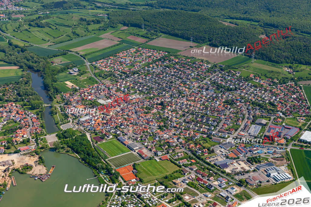 aktuelles Luftbild von  Sand-am-main  - Luftaufnahme wurde 2019 von https://frankenair.de mittels Flugzeug (keine Drohne) erstellt.