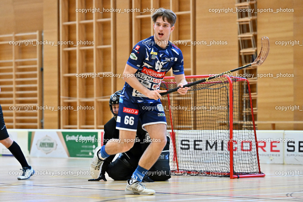 VSV Unihockey  vs. FBK Loka  | #66 Jakob Rainer VSV Unihockey, VSV Unihockey  vs. FBK Loka , VSV Unihockey  vs. FBK Loka  am 25.01.2026 in Villach (Ballspielhalle St. Martin), Austria, (Photo by Bernd Stefan)