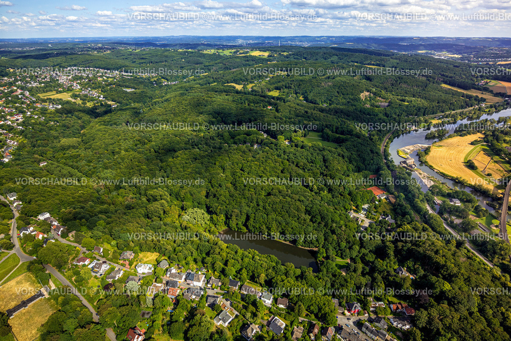 Witten230701293 | Luftbild, Hammerteich im Hohenstein Waldgebiet, Witten, Ruhrgebiet, Nordrhein-Westfalen, Deutschland