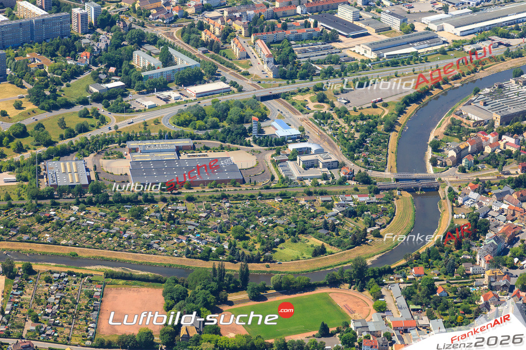 Die Luftaufnahme der Stadt Gera wurde vom UL-Flugzeug heraus erstellt ( keine Drohne )- hohe Auflösung für beste Qualität