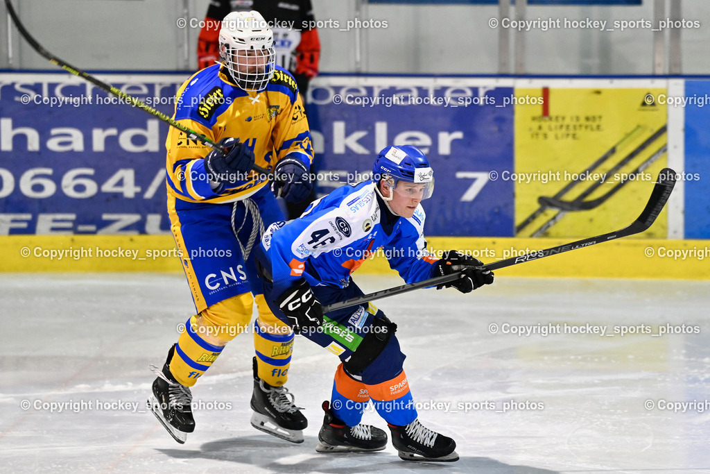 ESC SPARKASSE STEINDORF vs. EHC Althofen | #46 Maurer Julian ESC Steindorf, #52 Duller Christoph EHC Althofen, ESC SPARKASSE STEINDORF vs. EHC Althofen, ESC SPARKASSE STEINDORF vs. EHC Althofen am 06.03.2026 in Steindorf (Ossiachersee Halle), Austria, (Photo by Bernd Stefan)