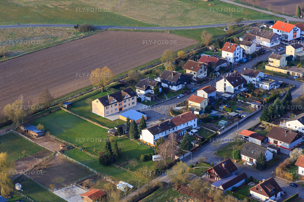 Luftbild: Am Flachsbach in Minfeld im Bundesland Rheinland-Pfalz in Deutschland. Foto: IMG_076806.jpg vom 28.03.2015 durch Werner Riehm/FLY-FOTO.de