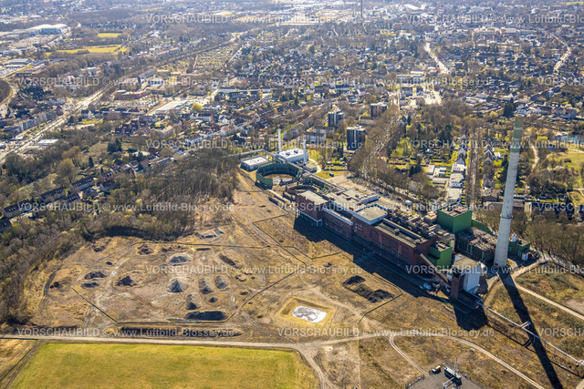 Herne250301782 | Luftbild, ehemaliges Uniper-Kraftwerk Shamrock, Freifläche und Baustelle, ehemaliges Bergwerkgelände General Blumenthal, Wanne-Süd, Herne, Ruhrgebiet, Nordrhein-Westfalen, Deutschland