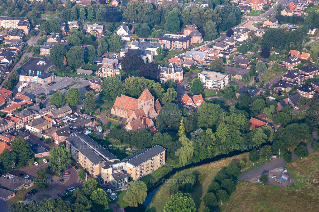 Aerial view: View of the town in Eibergen in the state Gelderland, Netherlands. – Photo: IMG_008224.jpg taken on 07/18/2020 by Werner Riehm/FLY-FOTO.com – Resolution of the original: 5185 x 3457 px