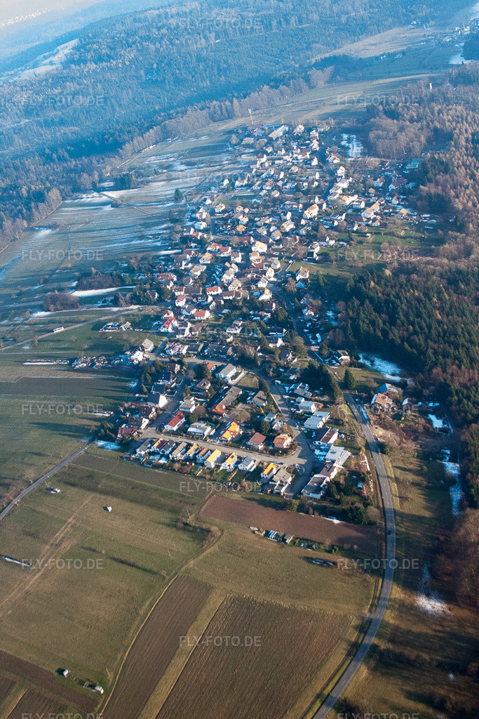 Luftbild: Ortsansicht von Nordwesten im Ortsteil Freiolsheim in Gaggenau im Bundesland Baden-Württemberg in Deutschland. Foto: IMG_62043.jpg vom 31.01.2014 durch Werner Riehm/FLY-FOTO.de