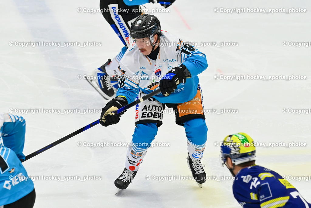 EC IDM WÄRMEPUMPEN VSV vs. Steinbach Black Wings Linz | #18 Ken Ograjensek Black Wings Linz, EC IDM WÄRMEPUMPEN VSV vs. Steinbach Black Wings Linz, EC IDM WÄRMEPUMPEN VSV vs. Steinbach Black Wings Linz am 28.11.2025 in Villach (Stadthalle Villach), Austria, (Photo by Bernd Stefan)