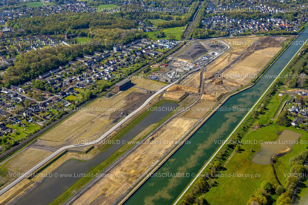 Bergkamen230406492 | Luftbild, Wasserstadt Aden, Baugebiet für geplantes Stadtquartier auf dem Gelände der ehemaligen Zeche Haus Aden, Baustelle, Weddinghofen, Bergkamen, Ruhrgebiet, Nordrhein-Westfalen, Deutschland