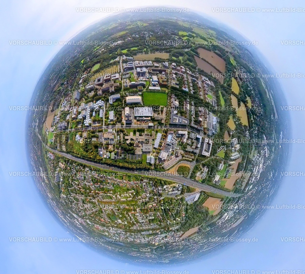 Dortmund231090038TechnologieZentrum | Luftbild, TU Technische Universität Dortmund, Technologiezentrum, Erdkugel, Fisheye Aufnahme, Fischaugen Aufnahme, 360 Grad Aufnahme, tiny world, Eichlinghofen, Dortmund, Ruhrgebiet, Nordrhein-Westfalen, Deutschland