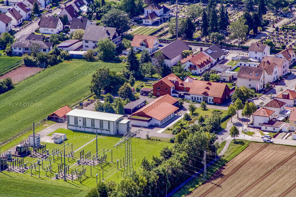 Luftbild: Umspannwerk Pfalzwerke Netz in Kandel im Bundesland Rheinland-Pfalz in Deutschland. Foto: IMG_2333.jpg vom 03.06.2006 durch Werner Riehm/FLY-FOTO.de