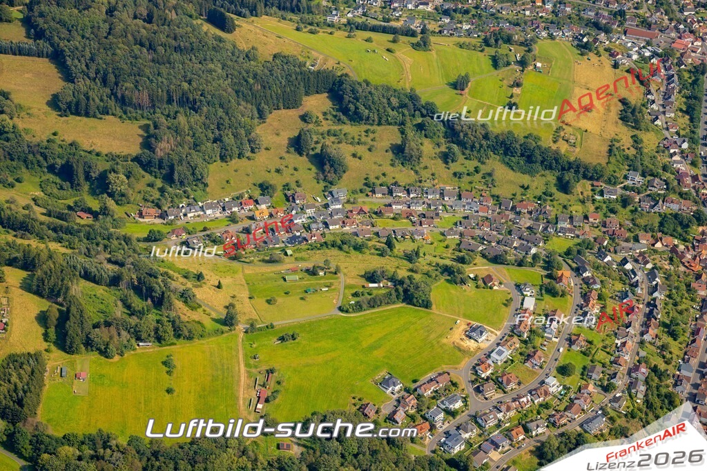 Das Luftbild zeigt :  Frammersbach - Die Luftaufnahme wurde 2024 vom UL-Flugzeug aus erstellt ( keine Drohne ) - Hochauflösende Luftaufnahme - Für grossformatige Ausdrucke geeignet. Die Geschenkidee !Mit Lizenz und Bildrechte bestellbar